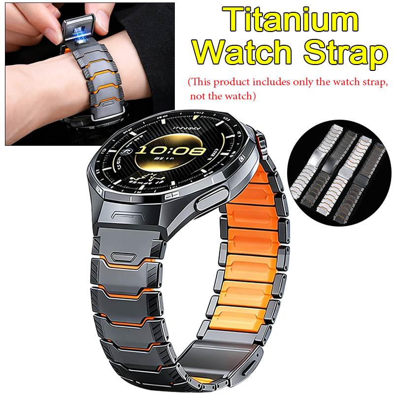 Silicone Watch Band 22Mm - Cinturino in Gomma e Titanio da