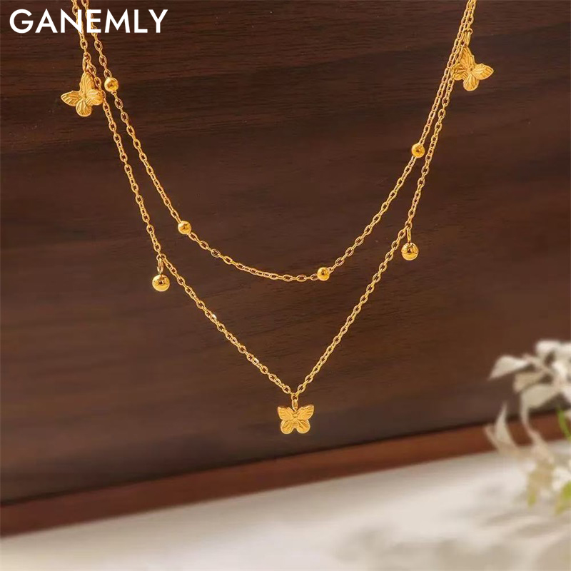 GANEMLY Collana con Ciondolo a - Butterfly Clasp Deployant recensione e prezzo